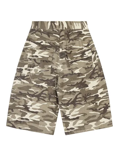 Retro Camouflage Multi-pocket Workw - 3