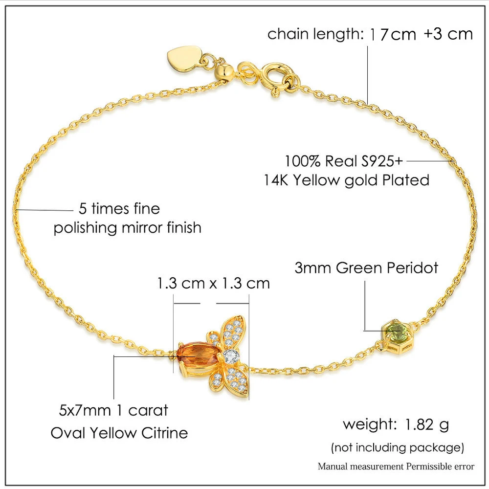 Title 4, Womens fashion natural citrine peridot bee bra...