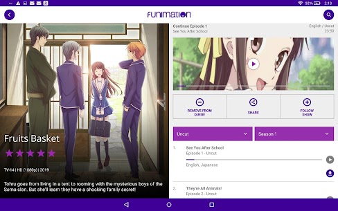 Funimation MOD APK + AndroidTV  3.2.0  [No Ads + Unlocked] 5