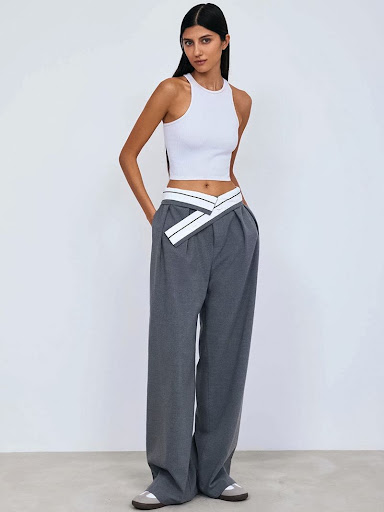 Title 4, Womens Fashion Versatile Wide-Leg Pants with C...