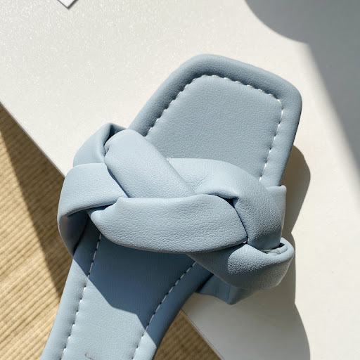 Title 3, Womens Square Head Flat Woven Sandals and Slip...