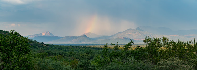 A rainbow over the Waterberg Mountain