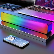 [Sốc] Loa Bluetooth Không Dây Soundbar Rgb Âm Thanh Vòm 3D Phiên Bản Đặc Biệt Dùng Cho Máy Tính Vi Tính, Có Đèn Led.