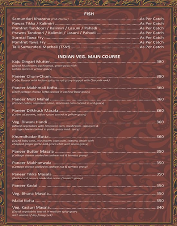 Kinara Village menu 