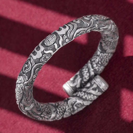 Title 3, Mens Silver Double Head Bead Playing Bracelet,...