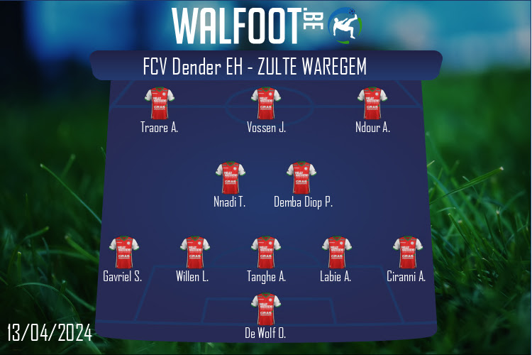 Composition Zulte Waregem | FCV Dender EH - Zulte Waregem (13/04/2024)