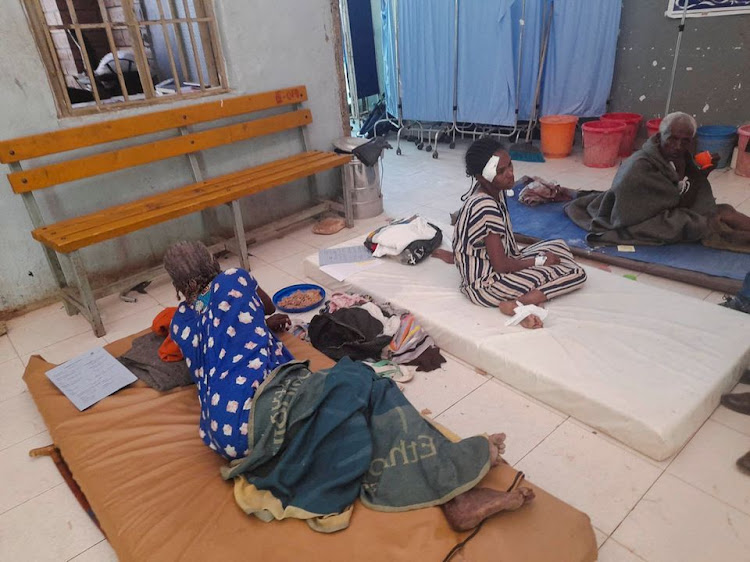 Survivors of an air strike by Ethiopian government forces receive treatment at the Shire Shul General hospital in the town of Dedebit, northern region of Tigray, Ethiopia January 8, 2022.