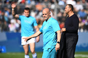 Pumas coach Felipe Contepomi looks on prior to a Rugby Championship match against Australian Wallabies at San Juan del Bicentenario Stadium on August 13, 2022, in San Juan, Argentina.