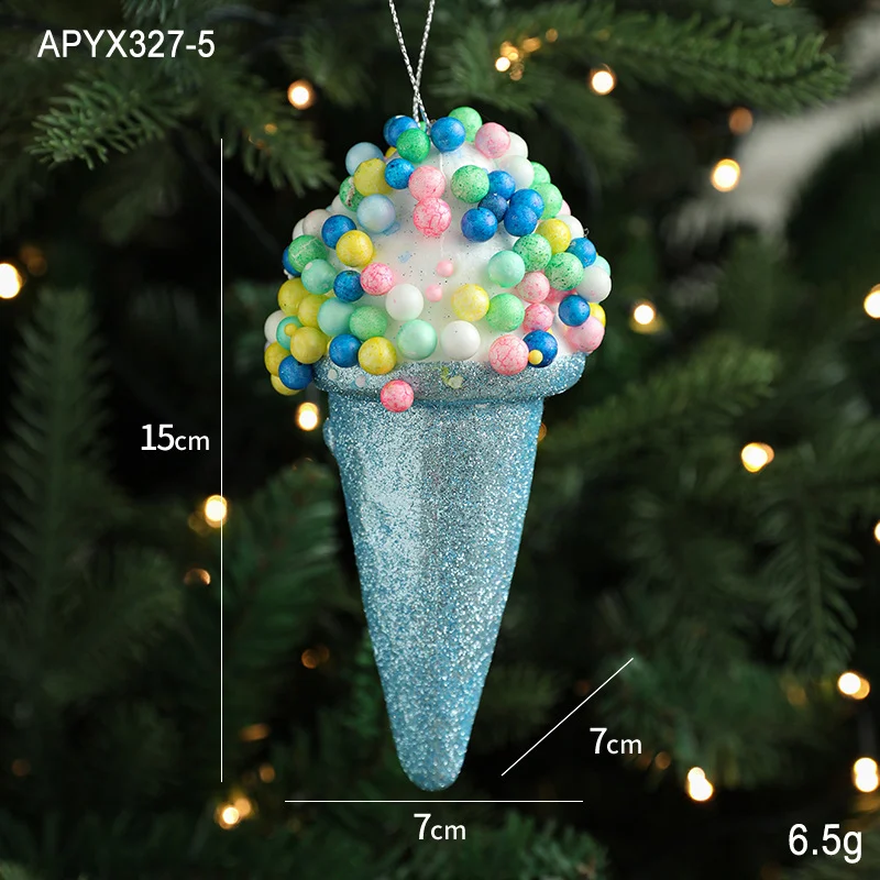 Décoration créative pendentif glace pour sapin de Noël, petites pièces à suspendre, pour une ambiance festive et originale.