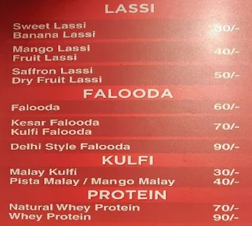 Lassi Shop menu 