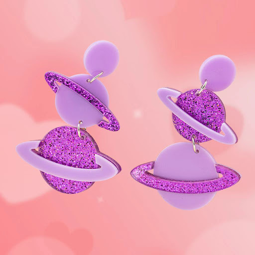 Title 2, Womens Fashion Planet sequined acrylic earring...