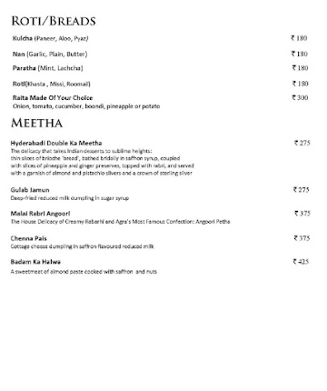 Raajsik menu 