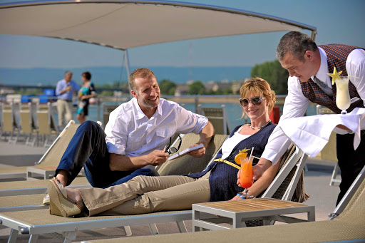 Relax with a cocktail on the Sky Deck of Avalon Panorama as it cruises the Danube through Germany and Switzerland.