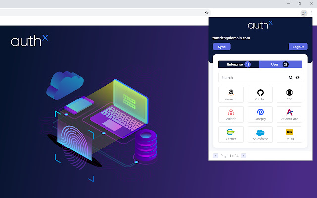 AuthX Password Manager chrome extension