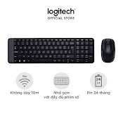 [Mã Elbau5 Giảm 5% Đơn 500K] Combo Chuột Phím Không Dây Logitech Mk215 - Nhỏ Gọn, Có Phím Số, 1 Đầu Thu Usb