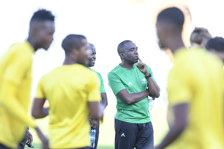 SA Under-23 coach David Notoane at a training session at Dobsonville Stadium on March 22. Picture: GALLO IMAGES/LEFTY SHIVAMBU