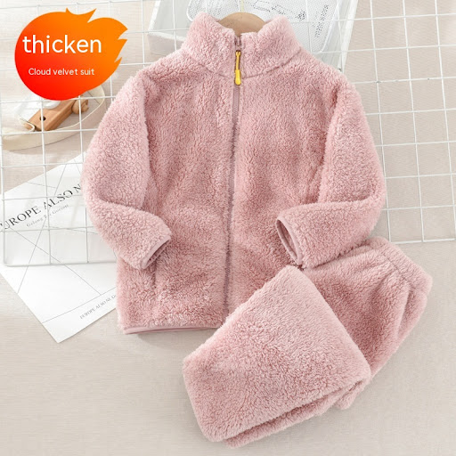 Title 9, Flannel Boys and Girls Home Clothes Set Soft an...