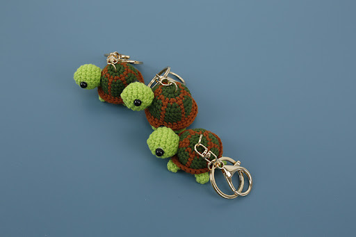 Title 1, Creative Knitted Turtle Pendant Keychain, a cha...