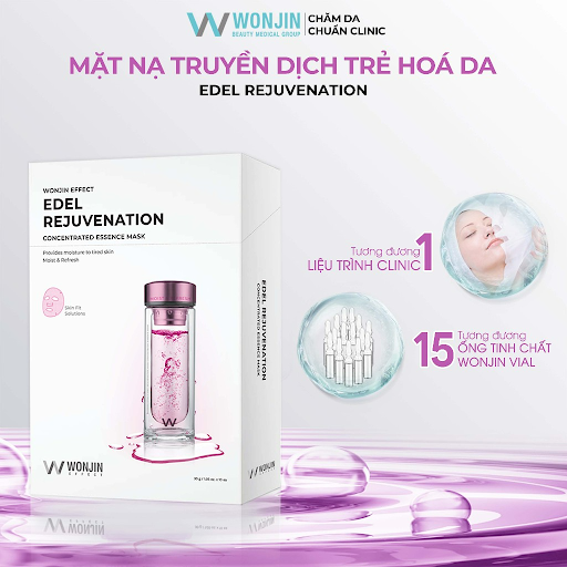 Hộp 10 Mặt Nạ Truyền Dịch Nâng Cơ Trẻ Hóa Da WonJin Effect Edel Rejuvenation Mask 30gx10