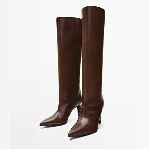 Title 2, Leather High Heel Casual and Comfortable Pointe...