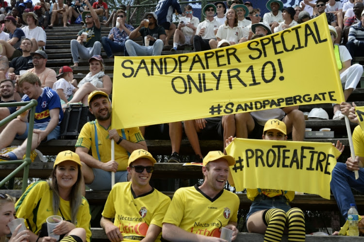 ans during day 1 of the 4th Sunfoil Test match between South Africa and Australia at Bidvest Wanderers Stadium on March 30, 2018 in Johannesburg, South Africa.