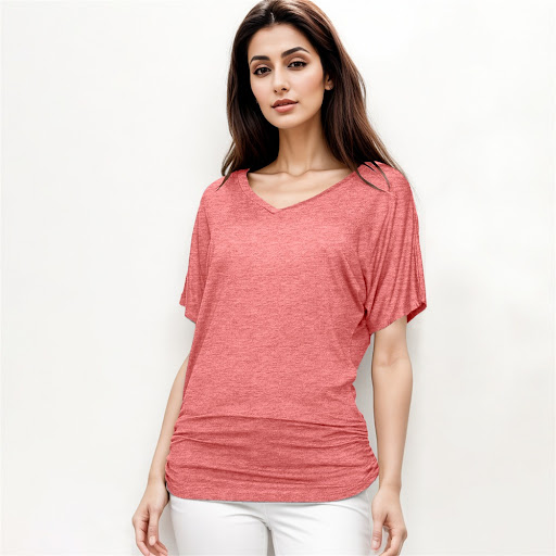 Title 36, Fashionable Yarn V-neck Loose Pleated Top