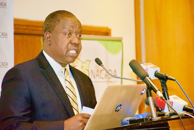 Interior CS Fred Matiang'i during the launch of the Nacada Strategic Plan 2019-22 in Nairobi on September 30