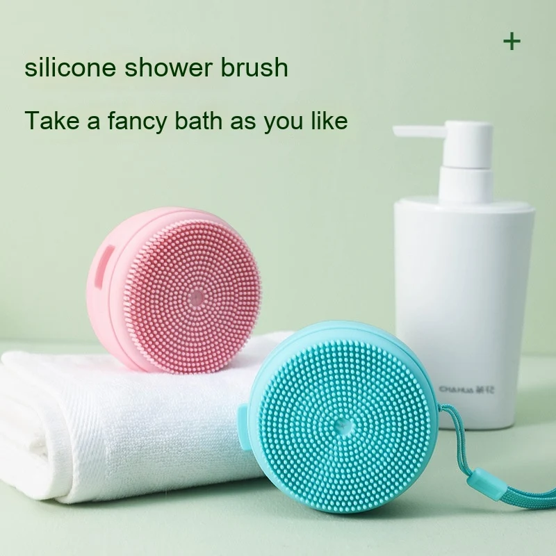 Double-sided Massage Baby Soft Fur Tactile Brush With Lanyard Silicone Bath Brush. Gentle cleansing and soothing massage