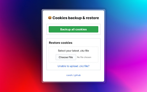 Cookie Backup and Restore