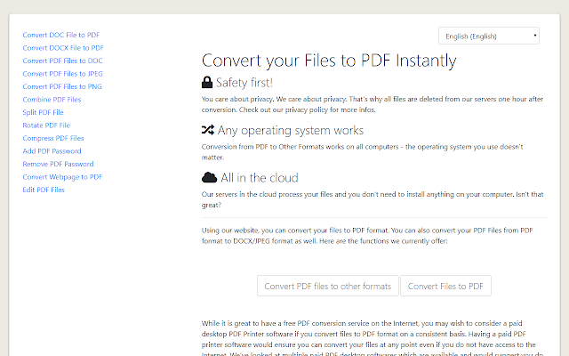 Screenshot of Doc to PDF