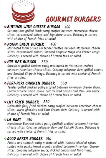 Lucy's : The Burger St menu 