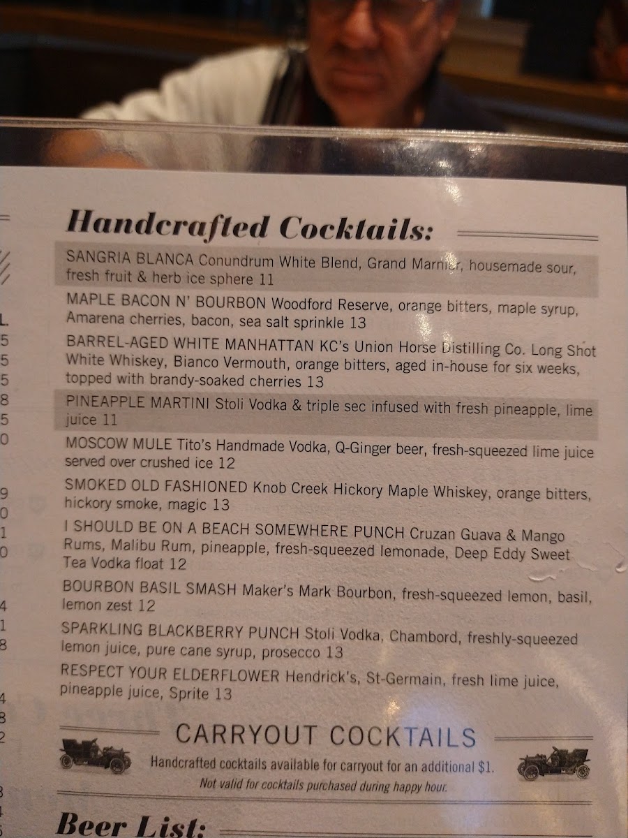 Cocktail list