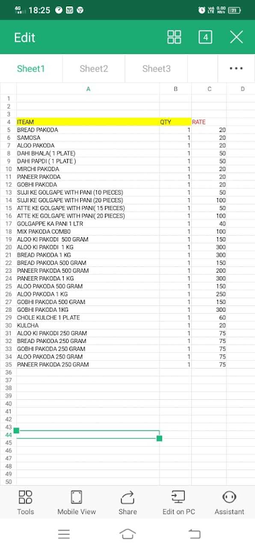 Ashok Fast Food menu 