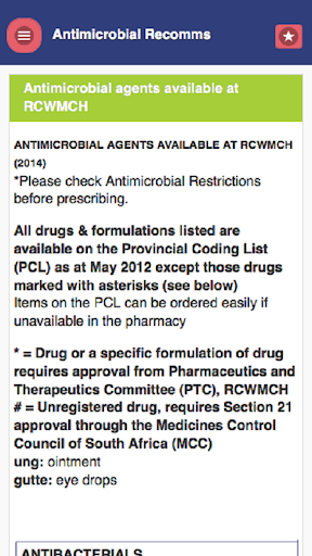 Antimicrobial Recommendations