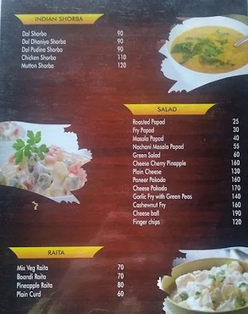 Hotel Yashraj menu 