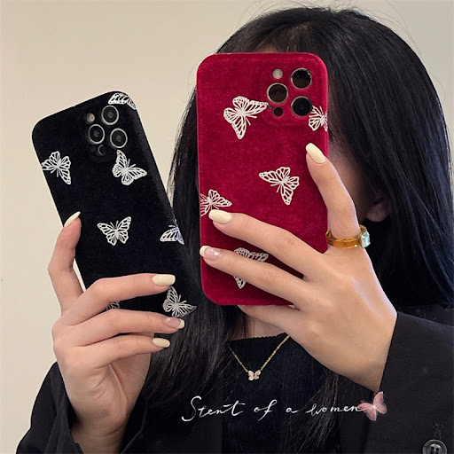 Title 1, New Plush Dark Butterfly Phone Case, drop resis...