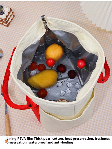 Title 12, Cherry Bear Lunch Box Bag, Portable Office Work...