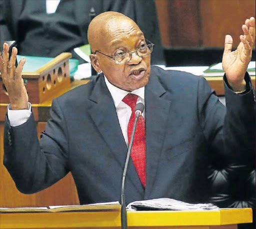 UNDER PRESSURE: President Jacob Zuma during his question and answer session in the National Assembly in Cape Town yesterday Picture: ESA ALEXANDER