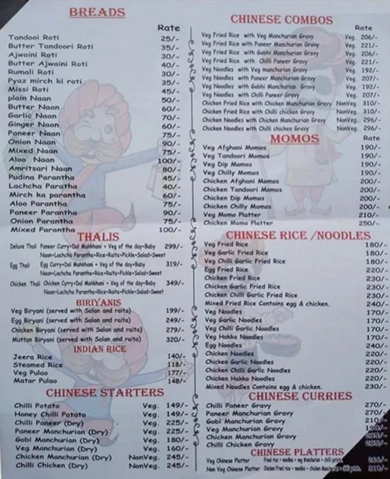 Chawla Kitchen Since 2001 menu 