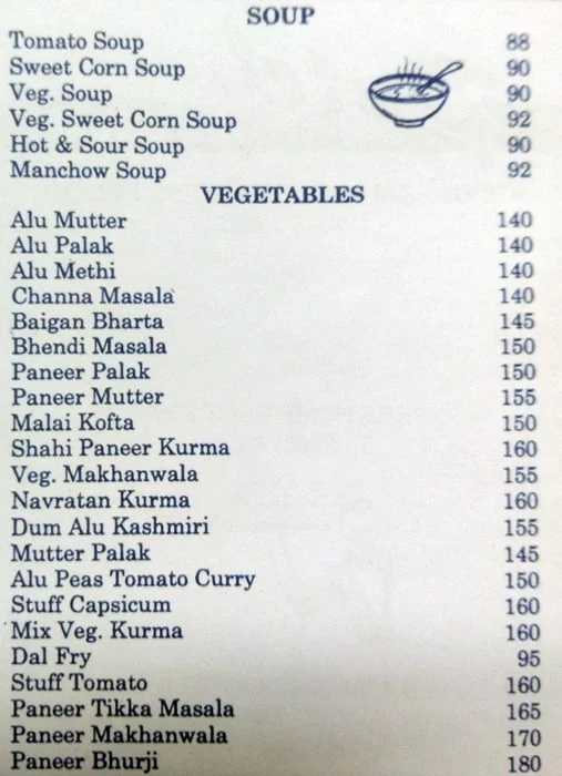 Patel Ice Cream menu 