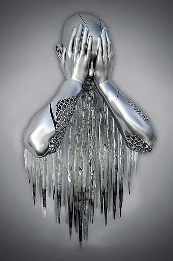 Title 24, Metal Statue Art Canvas Painting Romantic Abstr...