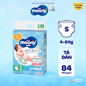 Tã Dán Cao Cấp Moony S84/M64/L54 - Nhập Khẩu Từ Nhật Bản (Tặng Miếng Ngẫu Nhiên)