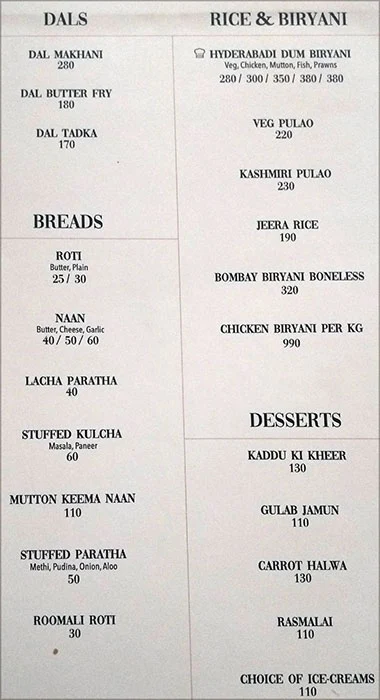 NIne Ivanaa Barne Brothers Hotels menu 