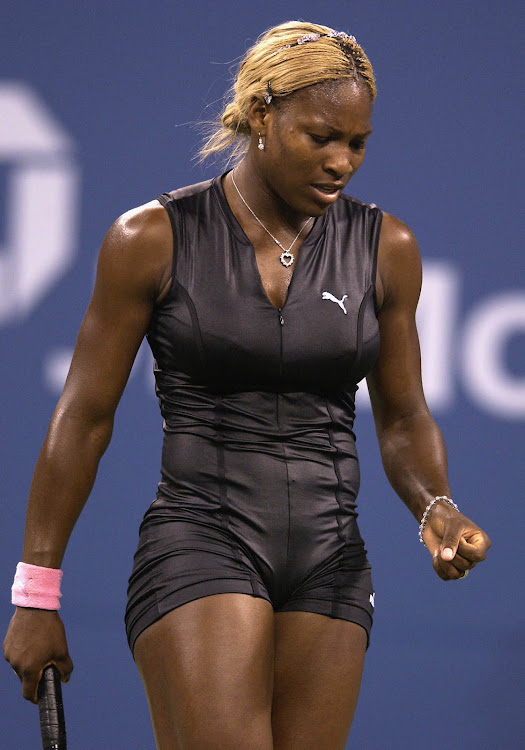 Serena Williams at the US Open August 26, 2002 at the USTA National Tennis Center in Flushing Meadows. (Photo by Ezra Shaw/Getty Images)