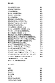 Desi Rolls menu 1