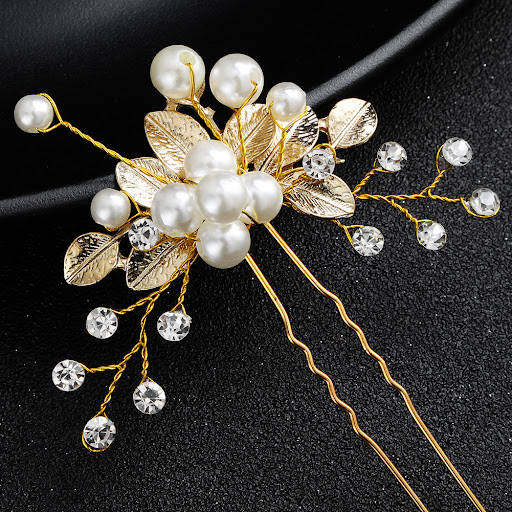 Title 3, Handmade Pearl U-shaped Headdress Bridal Jewelr...