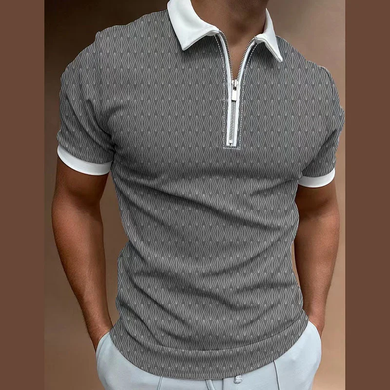 Title 4, Camiseta Casual de Hombre con Cremallera y Esta...