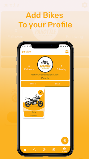 Screenshot Parottle: Social Media for Bik