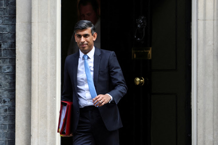 British Prime Minister Rishi Sunak leaves his Downing Street office in London, September 6 2023. Picture: SUSANNAH IRELAND/REUTERS