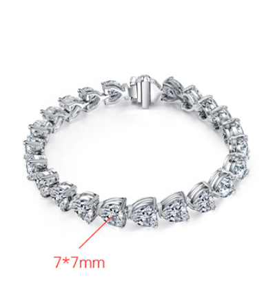 Title 1, Pure zilveren high carbon diamant armband, een ...